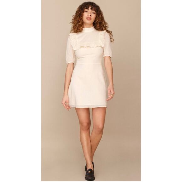 Reformation Cream Mini Dress - Picture 1 of 9